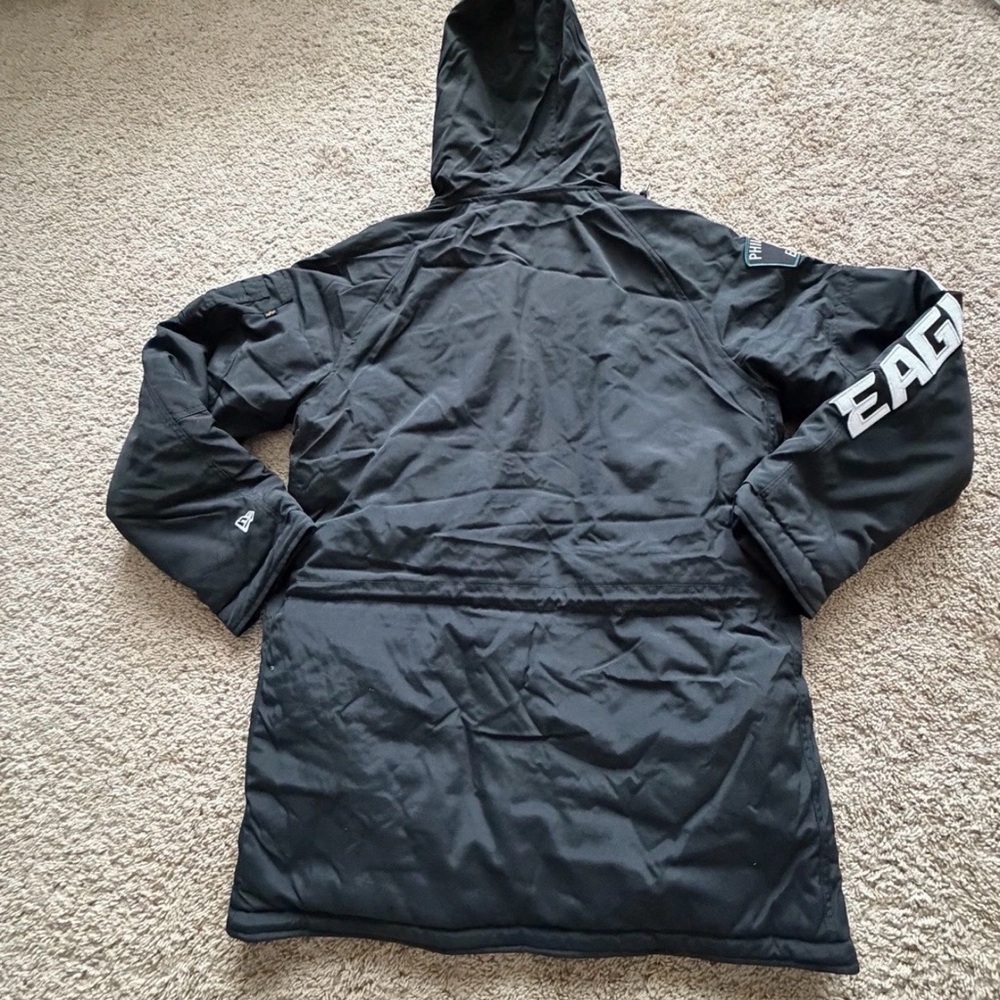 New Era x Alpha Industries Philadelphia Eagles Parka Mens Black Coat Sz xl - Picture 3 of 4